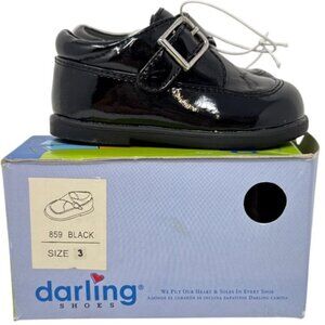 Darling Shoes Toddler Black Patent Leather Dress Shoes With Buckles Size 3